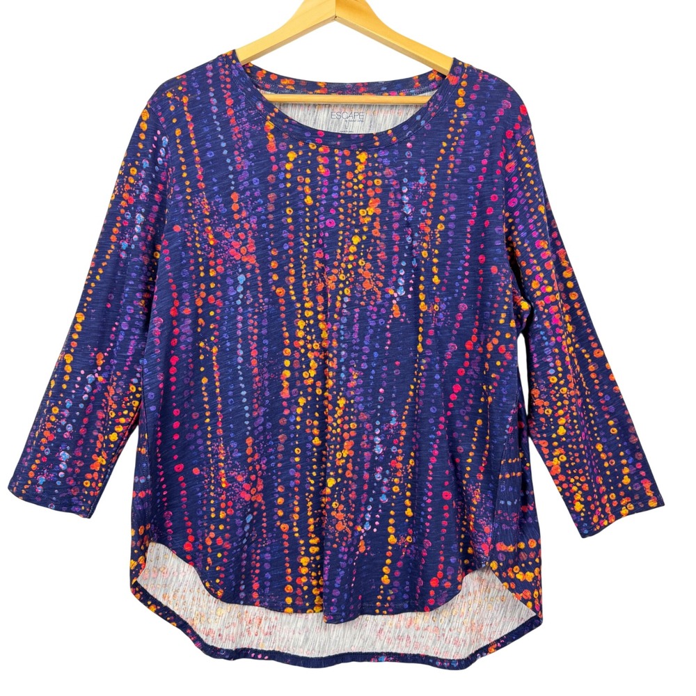 NEW ESCAPE by Habitat L Artsy Casual Multi Dot Print Women's Long Sleeve Top